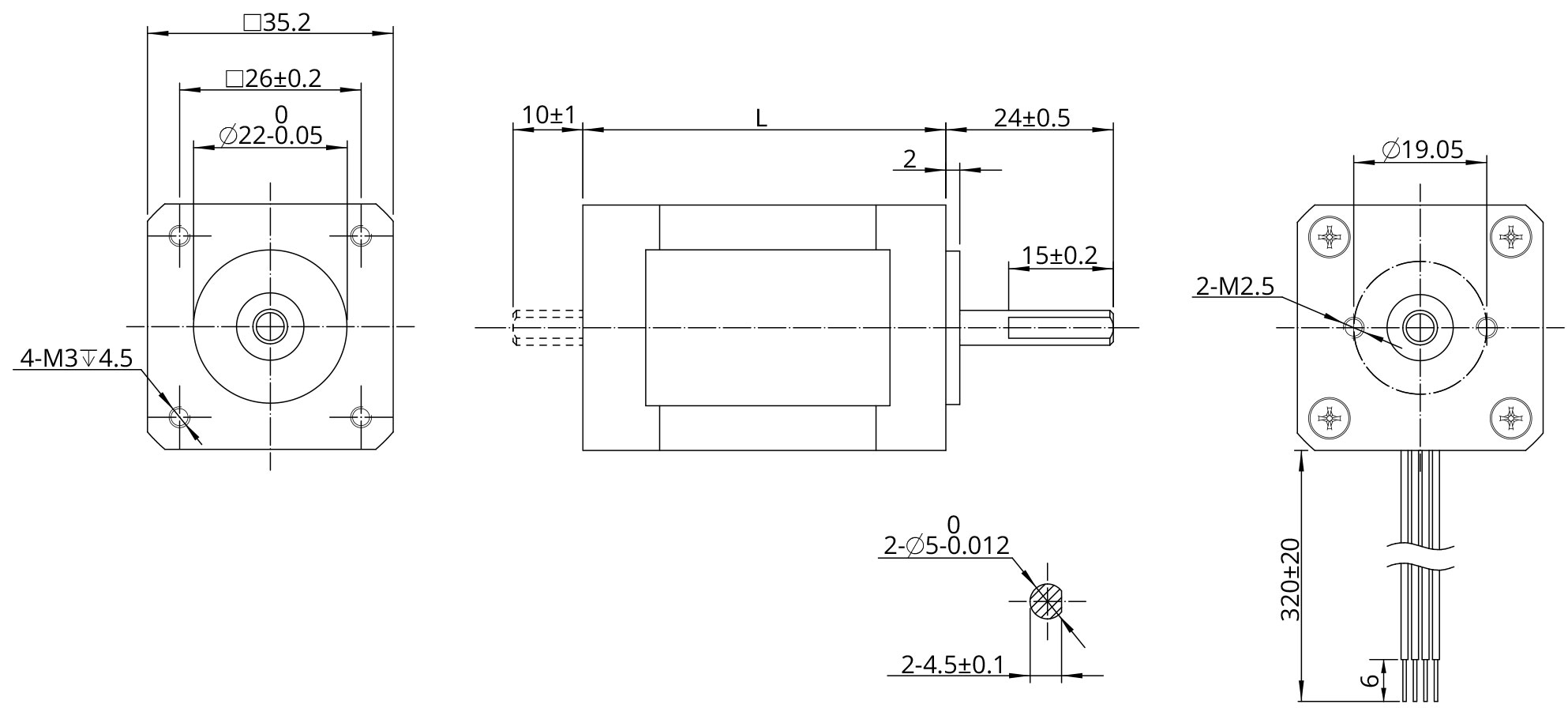 Dessin Dimensionnel Taille 14 (35mm) Hybride Rotatif