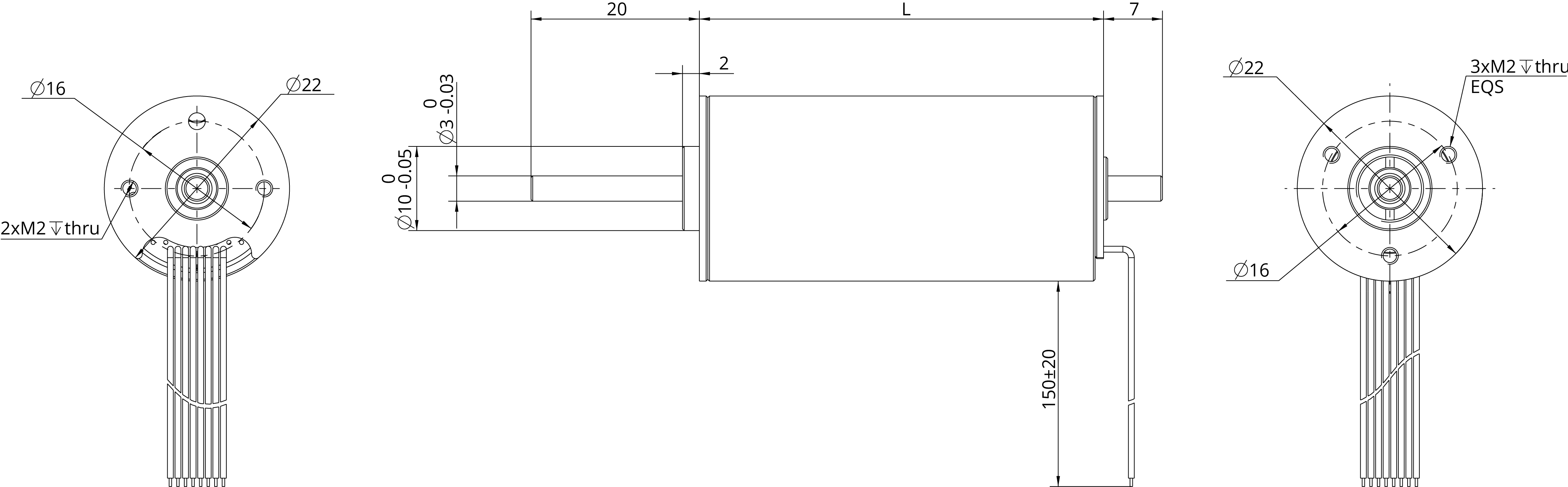 Image du moteur sans balais à noyau sans fentes 22mm